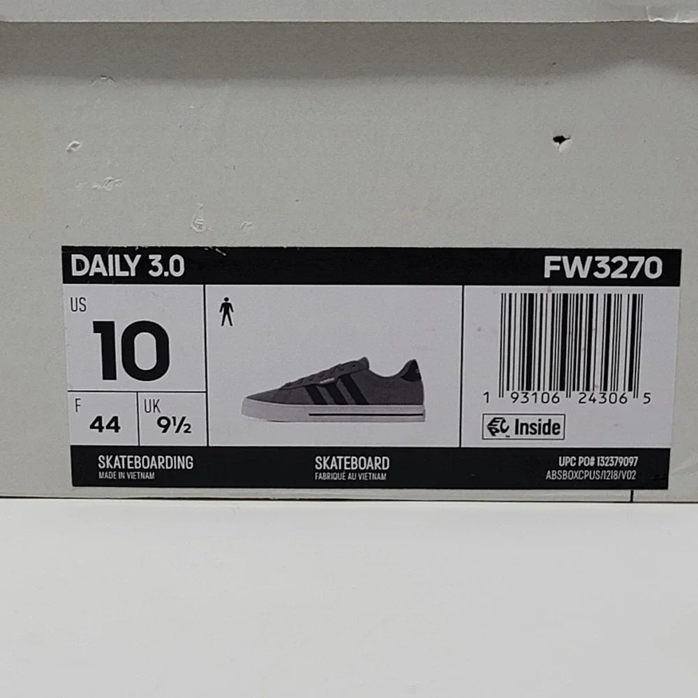Adidas Daily 3.0 FW3270 Casual Shoes Men's Size 10 Skateboarding Dove Gray Black - Picture 7 of 8